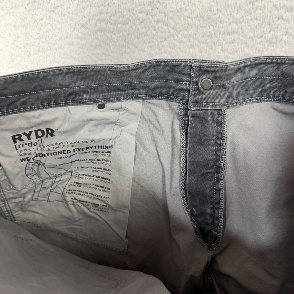 Kuhl Rydr Pants Mens 40x34 Gray Vintage Patina Dye Canvas Outdoors Work Hike - Picture 10 of 12